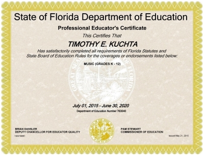 Professional Educator's Certificate